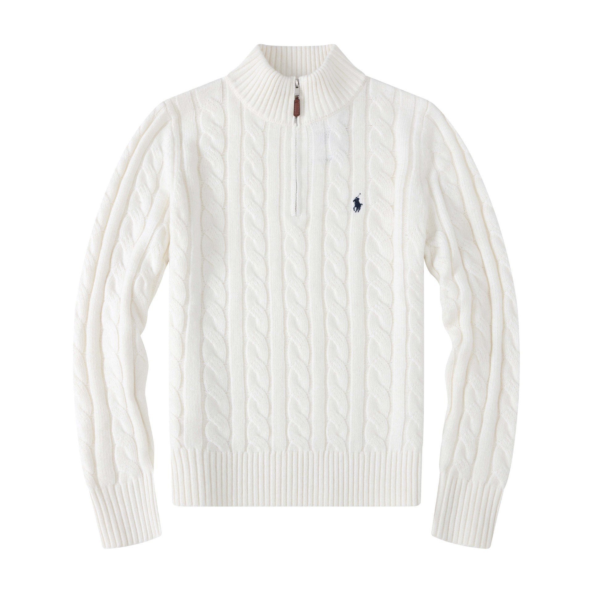 demi-season woolen knitted sweater with zipper