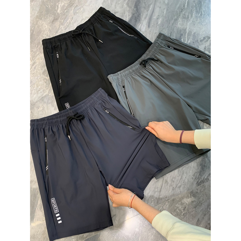 Ice silk quick dry! 2025 thin breathable silky pendant sports casual fashion pants shorts shorts summer men's