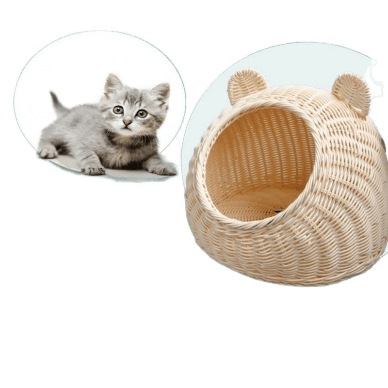 籐猫小屋、犬小屋、ペット小屋、手織り、洗える、ヴィラ籐猫小屋、オールシーズン対応|undefined
