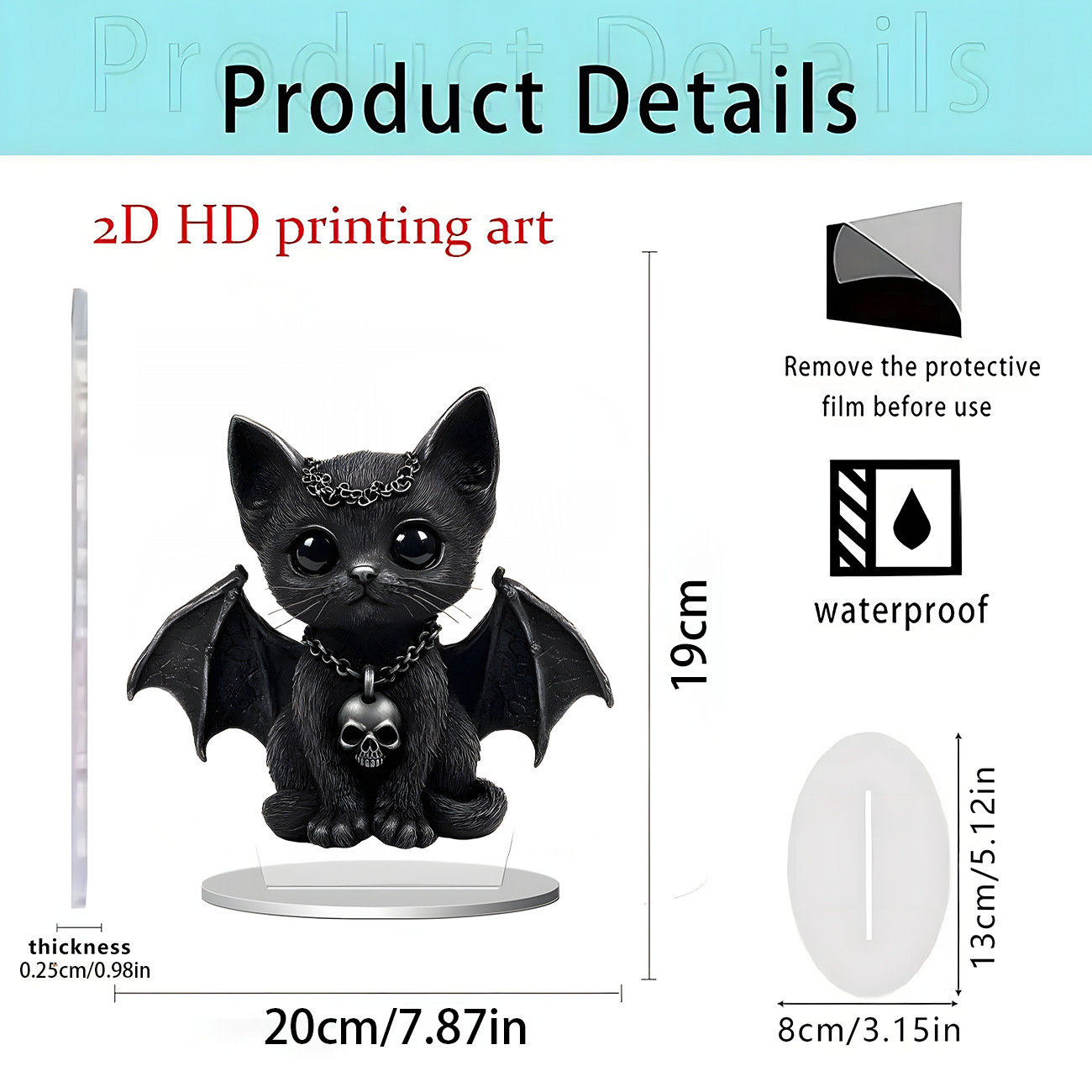 Nuevos productos transfronterizos de Halloween estilo oscuro acrílico plano 2D decoración de escritorio decoración para el hogar decoración de vacaciones