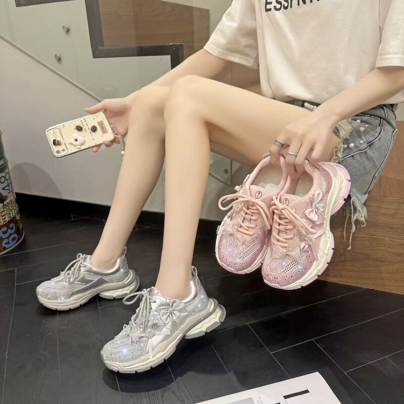 Brand women's 2026 new spring and autumn breathable mesh sneakers, thick-soled, luminous, non-slip, soft-soled dad shoes Brand women's 2026 new spring and autumn breathable mesh sneakers, thick-soled, luminous, non-slip, soft-soled dad shoes