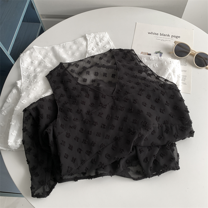 Korean Style Three-Dimensional White Lace Sleeveless Sleeveless Vacant Skirt Design Sense Slimming Mesh Fart Curtain Base dress Women