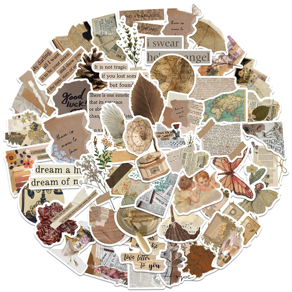 52 шт. Новое ретро-искусство абстрактные граффити наклейки водостойкая неповторяющаяся чашка для Воды Тележка чехол для ноутбука декоративные наклейки