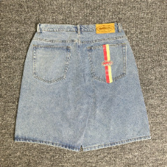 Pantalones Cortos Casuales de Mezclilla Alcatraz con Bordado de Estrella, Estilo Americano Vintage, Desgastados, a la Moda