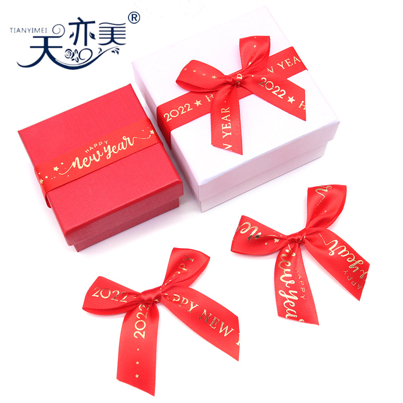 Tianyi Mei Año Nuevo arco de decoración china arco de cinta roja personalizado estampado de poliéster con mano nudo