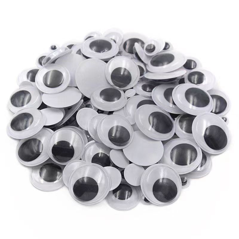 小包装活动眼睛贴纸彩色眼球黑白眼珠卡通手工动物眼睛贴眼珠玩具