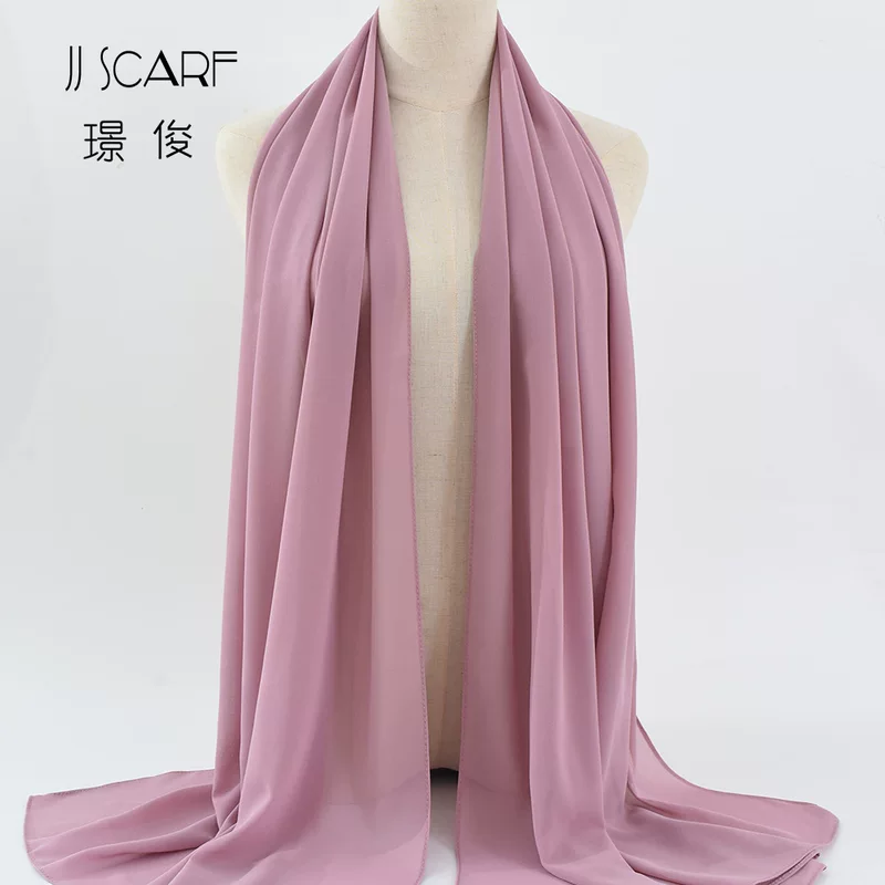 Шифоновый шарф (JJ SCARF) женский 70×180 см, 75D легкий длинный шарф с жемчужной фактурой