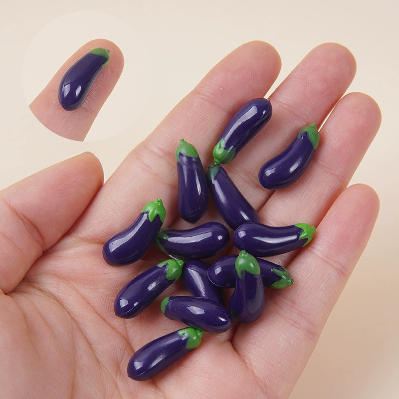 ПВХ миниатюрная игра мини-баклажан DIY мини-супермаркет ингредиенты имитация овощей Маленькая игрушка баклажана