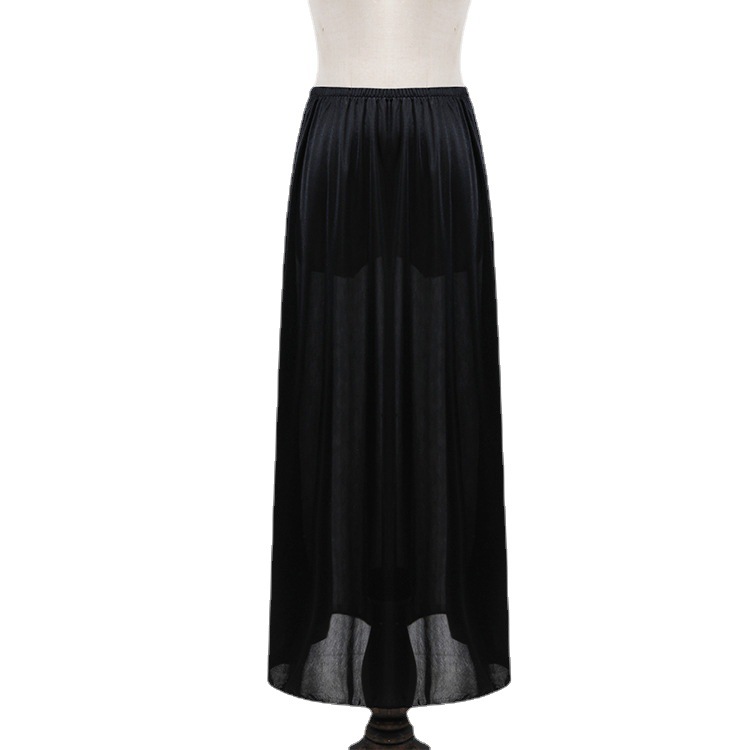 90cm Long Half-length Petticoat Summer Thin Silk Satin Inner Anti-slip Base Skirt Hanfu Lined Long Skirt