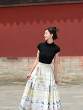 新中式国风改良版汉服女2023新款夏季小个子百迭裙日常通勤马面裙
