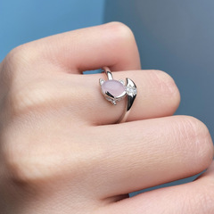 Diamond-encrusted Fox Ring for Women - Korean Version, Fresh and Minimalist, Elegant Finger Ring, Simple and Unique Design, High-end Sense, New Arrival Ring for Index Finger