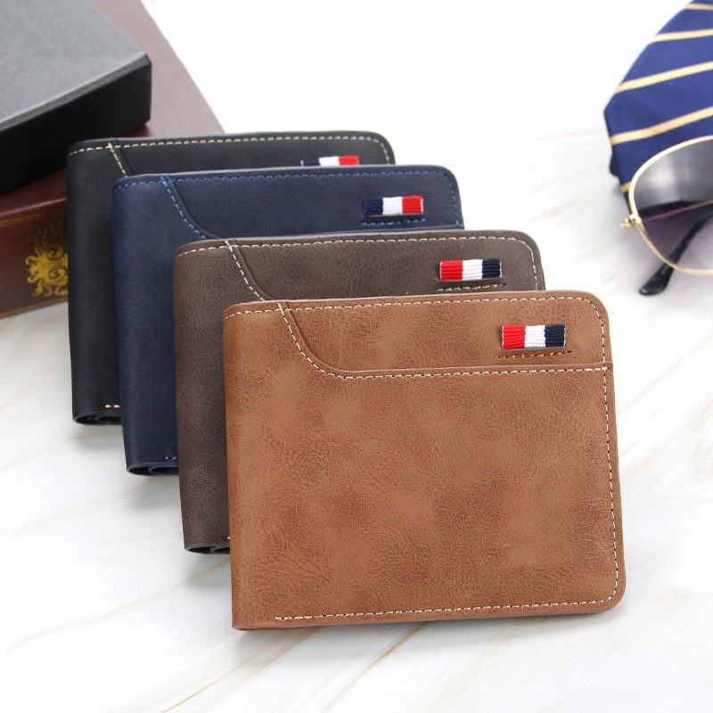 Foreign Trade Popular Crazy Horse Leather Card Wallet Custom Gradient Leather Wallet 2024 New Retro Wallet Bag