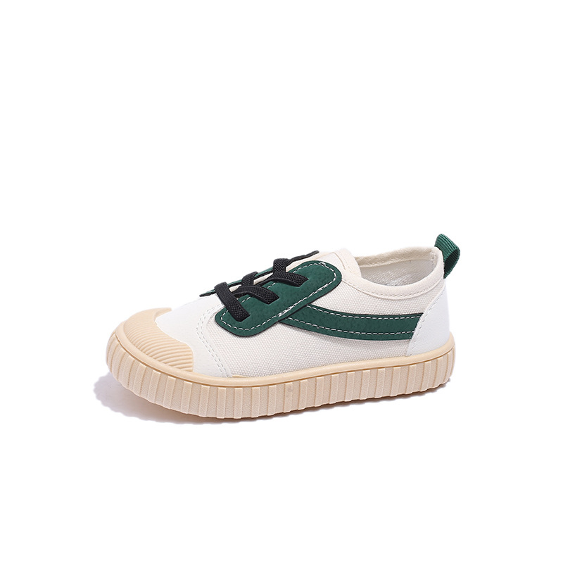 Selección estricta 2024 Tiger Monitor zapatos de tablero de primavera para niños y niñas con punta cerrada anti-kick estudiante casual zapatos blancos zapatos de galletas