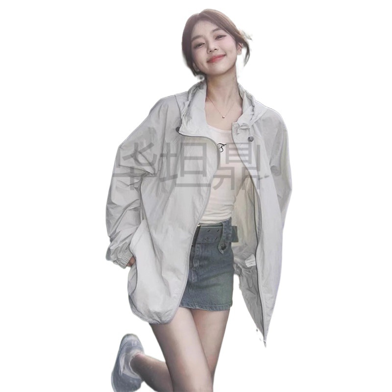 새로운 도착 느슨한 올매치 안티-자외선 얇은 짧은 코트 22024 여자 여름 캐주얼 슈퍼 좋은 찾고 안티-자외선