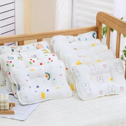 Factory Wholesale Newborn Shaping Pillow Washable Cotton Gauze Comfortable Anti-Tilting Baby Pillow Dropshipping