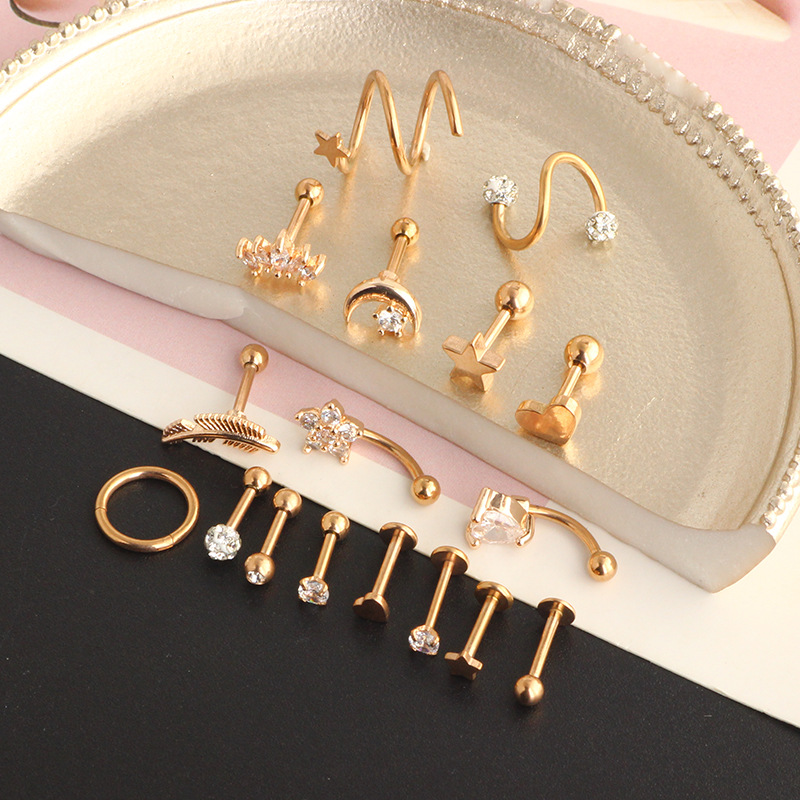 Labret piercing jewelry detail image