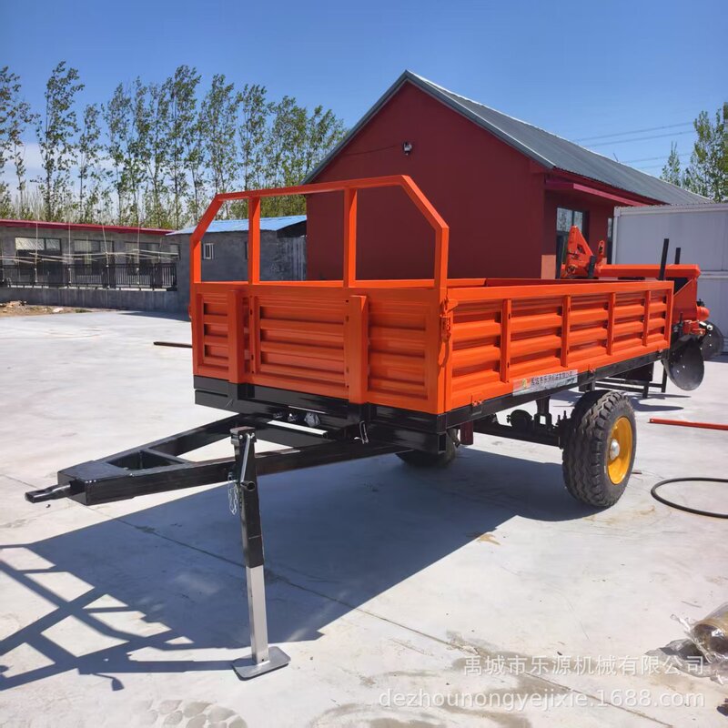 Manufacturer Wholesale Agricultural Tractors with Flatbed Trailers, Hydraulic Rear-Dump Self-Unloading, Export Foreign Trade Agricultural Machinery, Agricultural Trailers