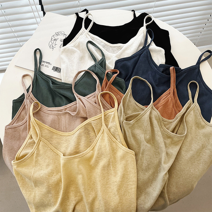 Bamboo summer bra top sleevless, body-friendly tank top, cotton and linen, lifting effect, Korean style