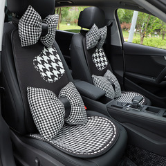 Ice silk car seat cushion, creative houndstooth bear car anti-slip seat cushion, fashionable car interior supplies