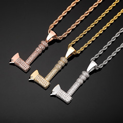 歐美潮款個性斧頭吊墜男女項鍊hiphop朋克復古配飾品金澳廠家批發