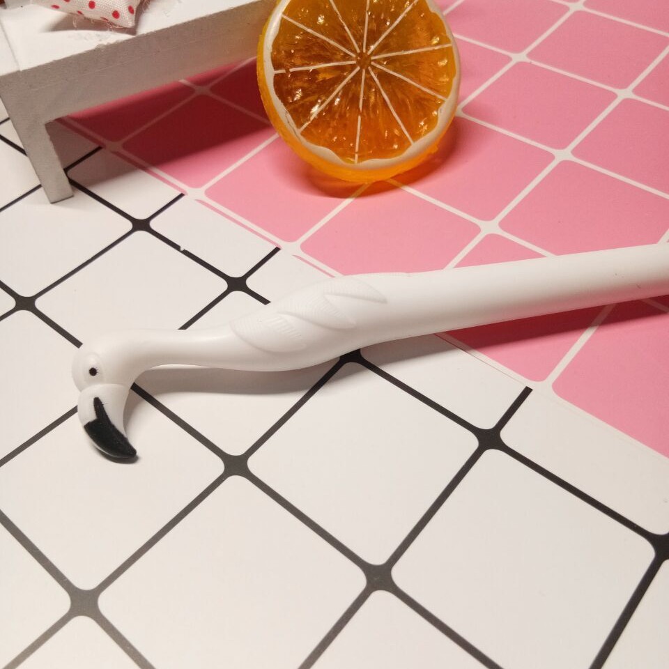 En línea rojo creativo Flamingo modelado pluma negro 0,5mm lindo dibujos animados gel pluma estudiante Oficina suministros al por mayor