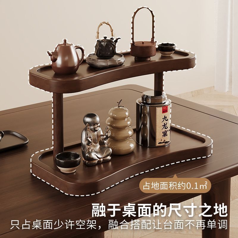 桌面茶杯收纳置物架小型博古架多层新中式紫砂壶摆件架展示茶具架|undefined