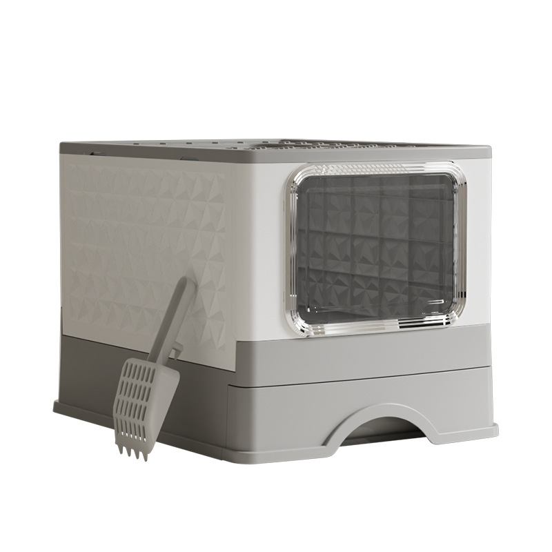 Cajón de caja de arena de gran tamaño, anti-salpicaduras, gato completamente cerrado, suministros para mascotas, venta directa de fábrica al por mayor