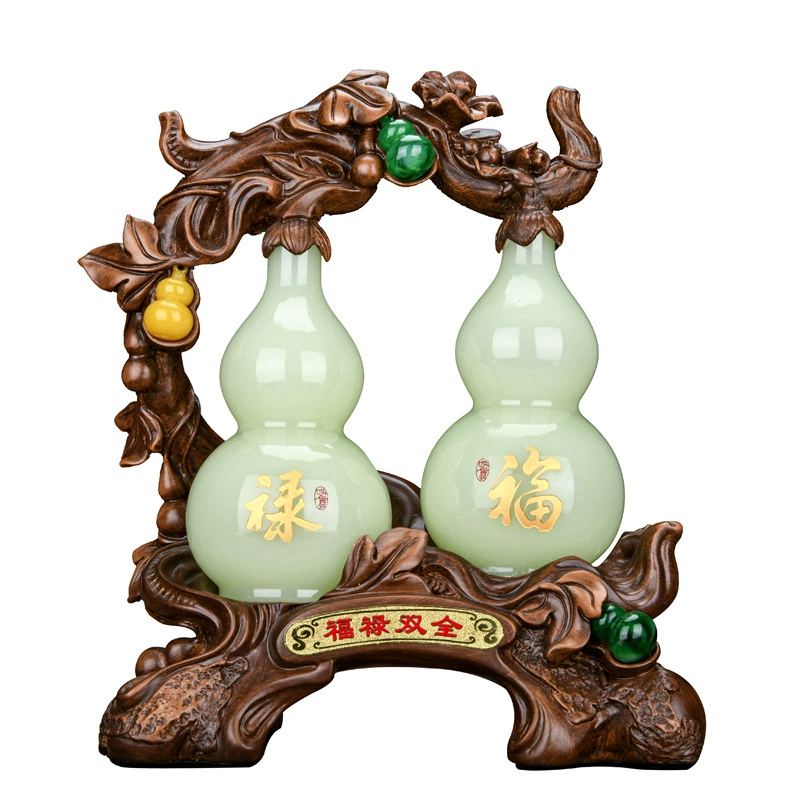Fulu Ping An Liuli Jade Gourd Dairy Home Decoration Wine Cabinet TV Cabinet Reluctive New Home Opening Door Red gift products