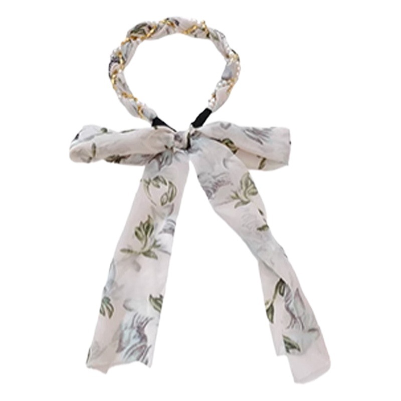 Elegante banda de pelo de perla borla cinta de pelo trenzado pelo vinculante de una pieza diadema verano diario desgaste exterior cabello vinculante cinta tocado