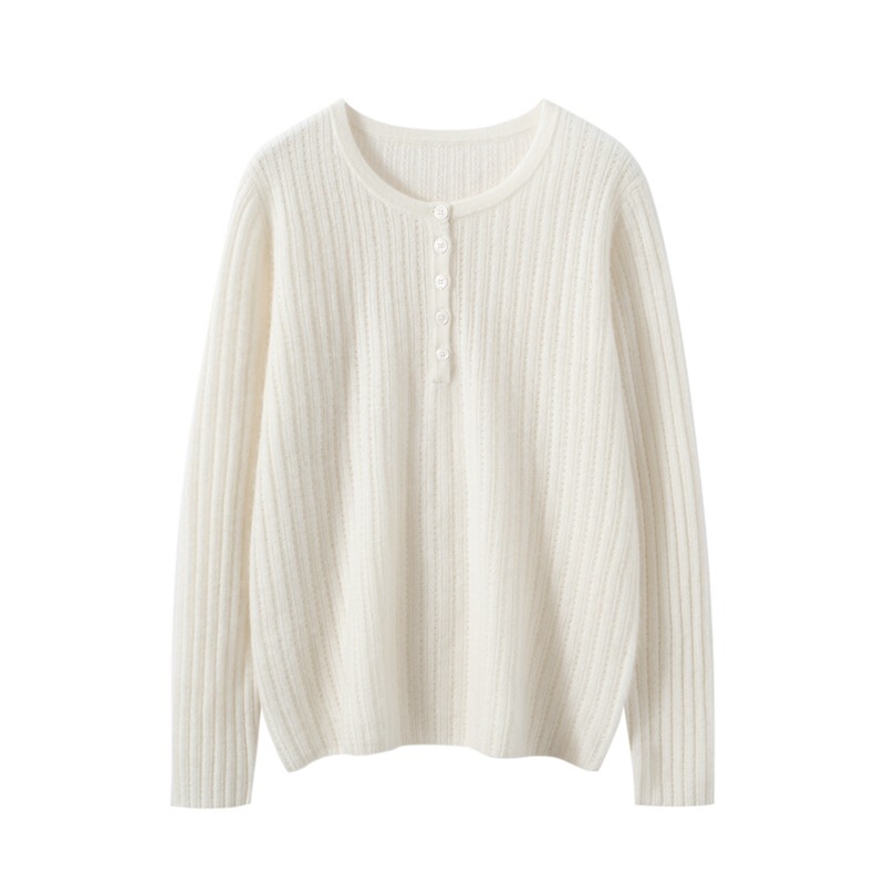 Autumn Round Neck Slim Fit Commuter Pullover Cashmere Sweater Knitwear
