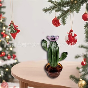 Creative Car Glass Cactus Ornaments Landscaping Desktop Decoration Glass Small Ornaments Bookcase Store Scheming Decoration
