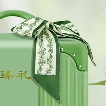 Подарочная коробка шарф серии-зеленая цветочная лоза