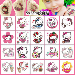5x5cmKT Cat Tattoo Sticker 20 Pcs Cartoon Tattoo Sticker Water Transfer Temporary Tattoo Birthday Party