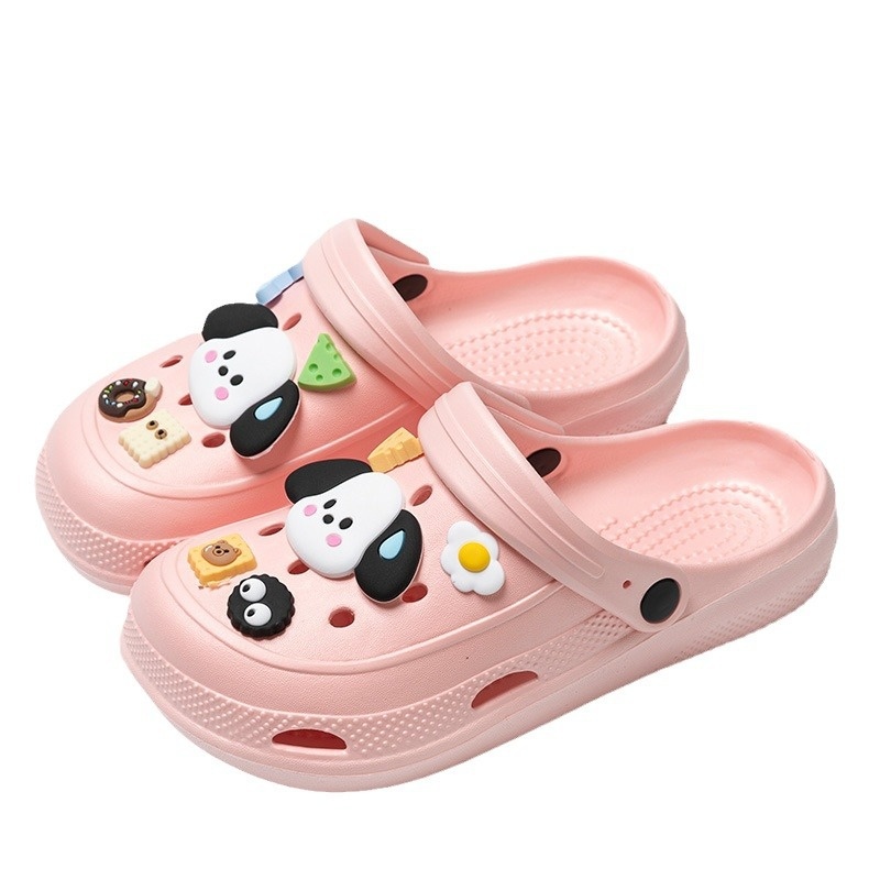 Zapatos con agujeros para niñas, parejas de ropa exterior, arrastre de Baotou, sandalias y pantuflas para mujeres, zapatos para el hogar para mujeres, sandalias y pantuflas para hombres, zapatos con agujeros para hombres