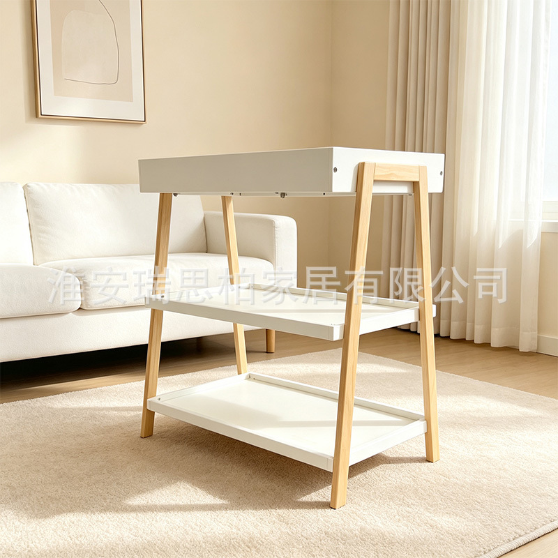 Bedroom baby changing table with storage shelves, direct from the factory, for baby care and changing clothes