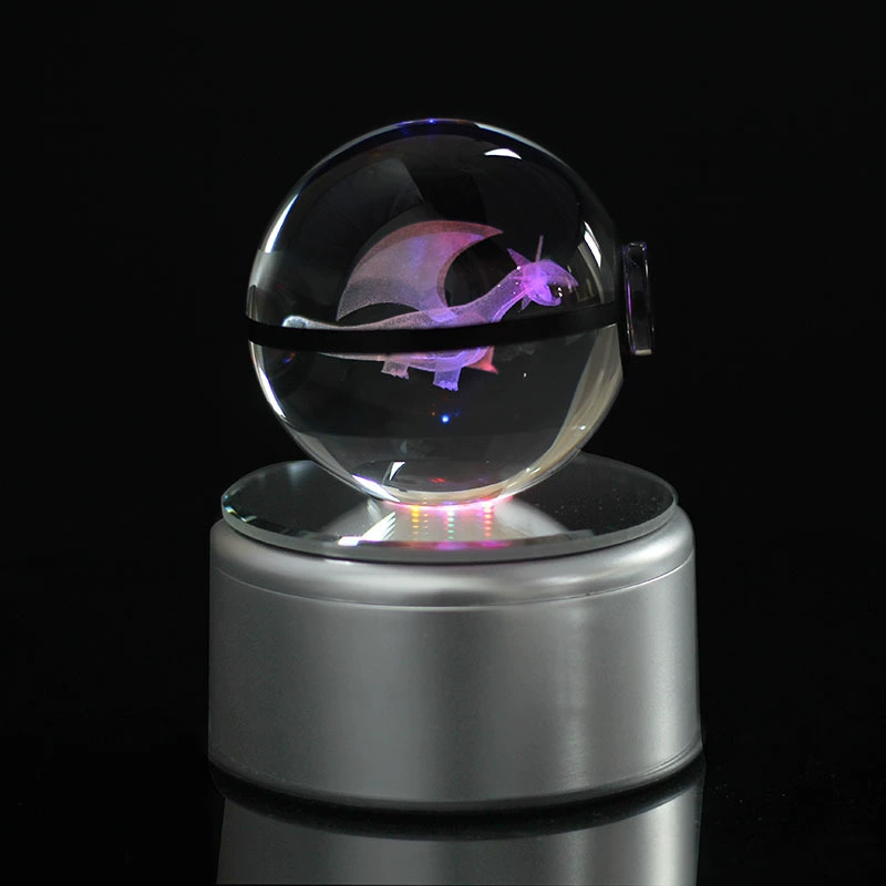 Хрустальный шар Мультфильм Pokemon ball 50/80MM3D внутренний резной хрустальный шар оптом Storm Dragon
