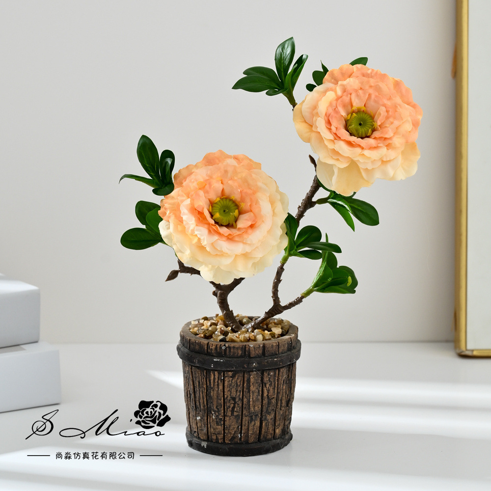 Creativo de dos cabezas Koi flor bonsai moda imitación maceta fotografía de flores falsas flores artificiales boda decoración decorativa image 4