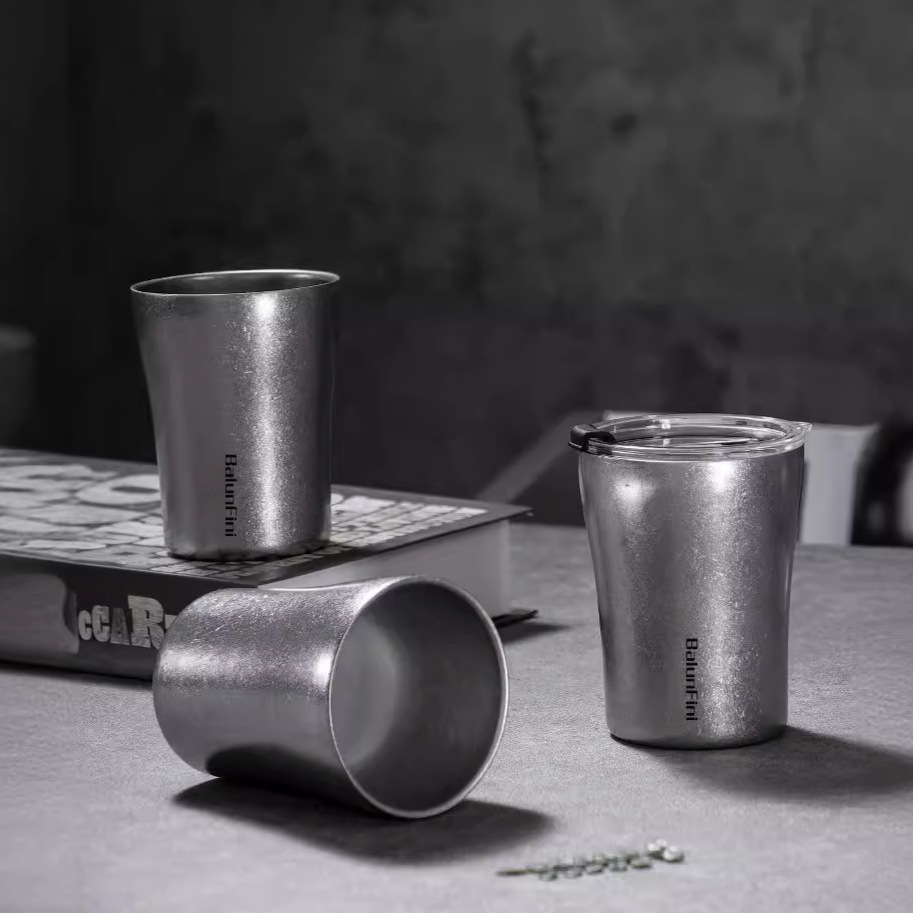 야외 스테인레스 스틸 커피 컵 산업 스타일 레트로 올드 스타일 크리에이티브 캠핑 피크닉 더블 레이어 컵 여름 사용 높은 색상 값