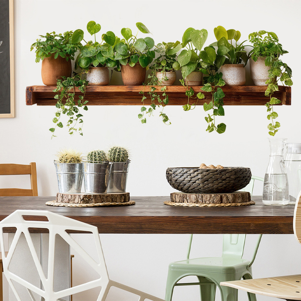 Foreign Trade Forest Green Plant Wall Stickers Layout Rental House Living Room Bedroom Study Balcony Wall Decoration Wholesale