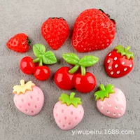 Вишневая клубника diy смола фитинги фруктовые детские головные уборы материал заколки для волос diy крем клей для мобильного телефона аксессуары