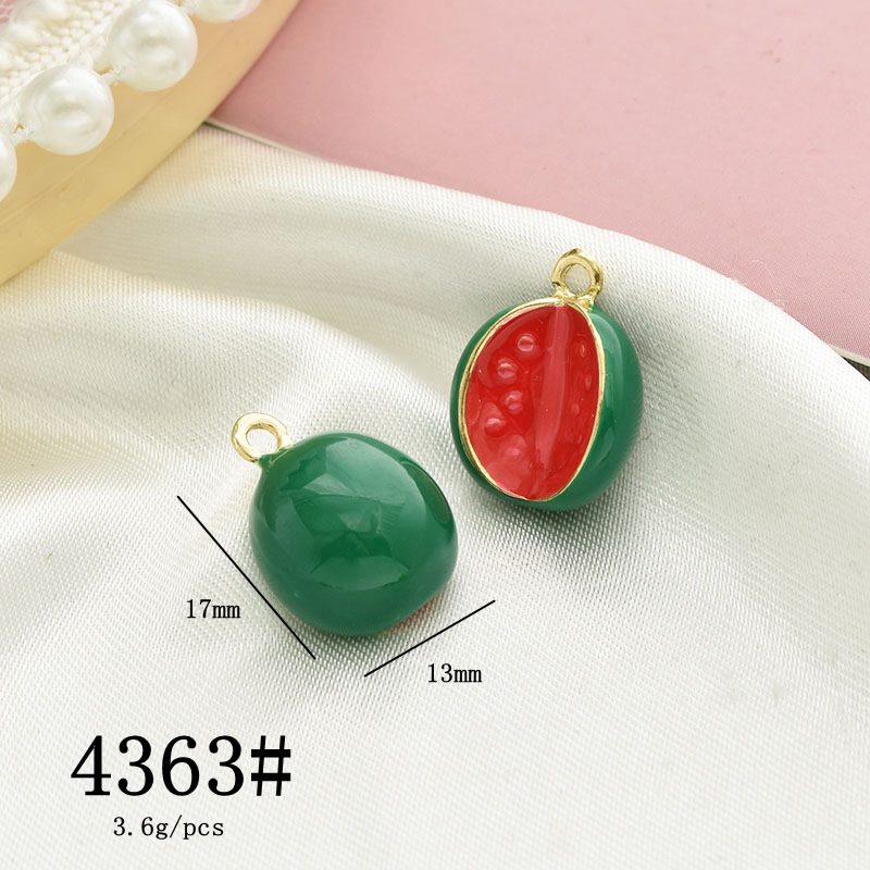 10 Pcs/package Simple Style Fruit Alloy Enamel Pendant Jewelry Accessories display picture 6