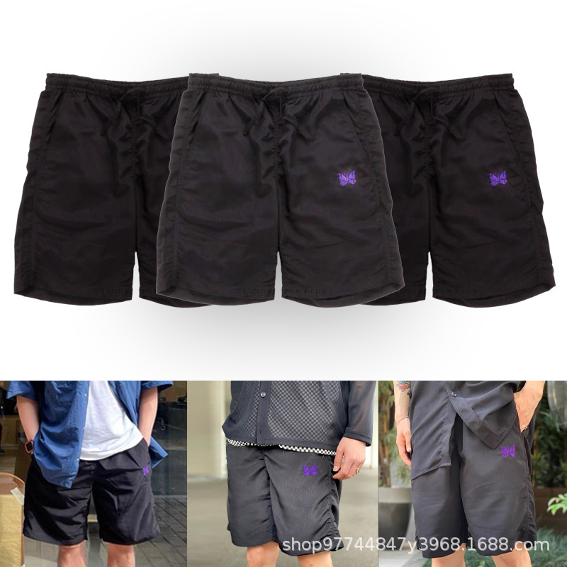 Needles track butterfly niche fashion brand American all-match High Street casual loose men's short pants Needles track butterfly niche fashion brand American all-match High Street casual loose men's short pants