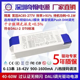 Dali Dimming Push Power Supply 45-60W48W50W54W Certified Flicker-Free Panel Light Tube Led Driver Power Supply