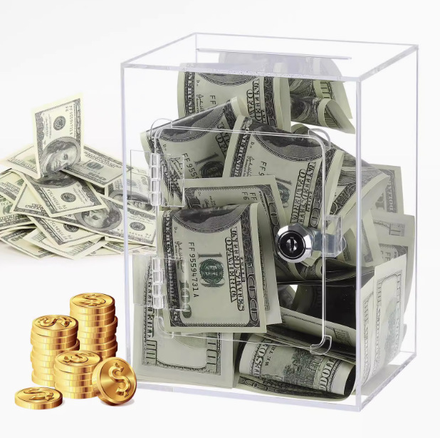 亚克力加工桌面收纳盒带锁防尘展示盒有机玻璃箱方形翻盖盒带锁存