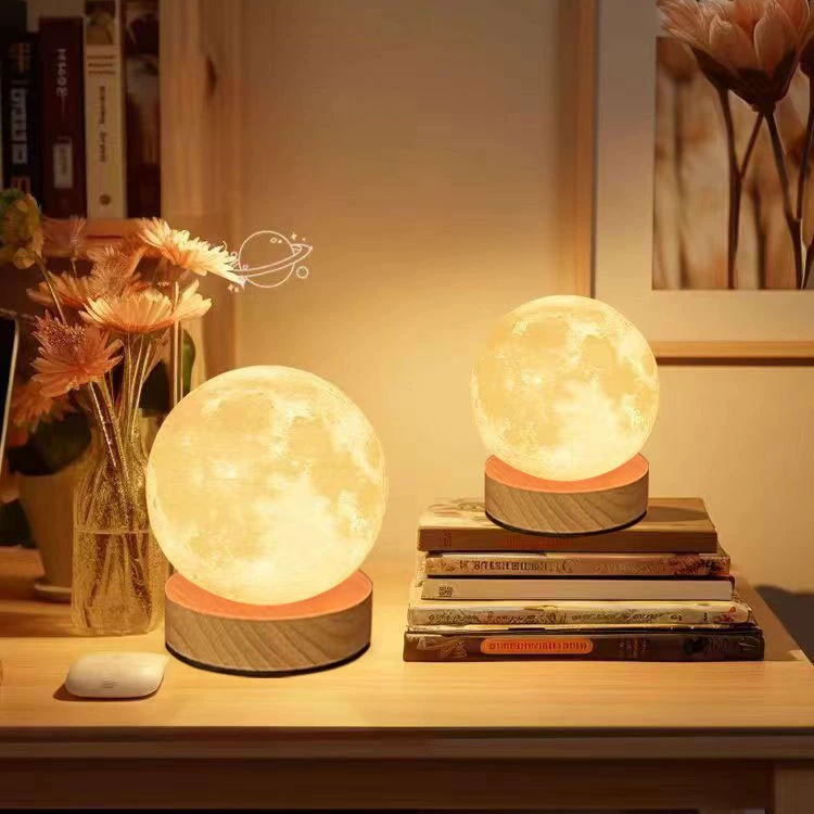 Настольный RGB Лунный ночной свет Прикроватная спальня usb Прямая перемотка Луна с выключателем мини-настольная лампа Сертификация FCC