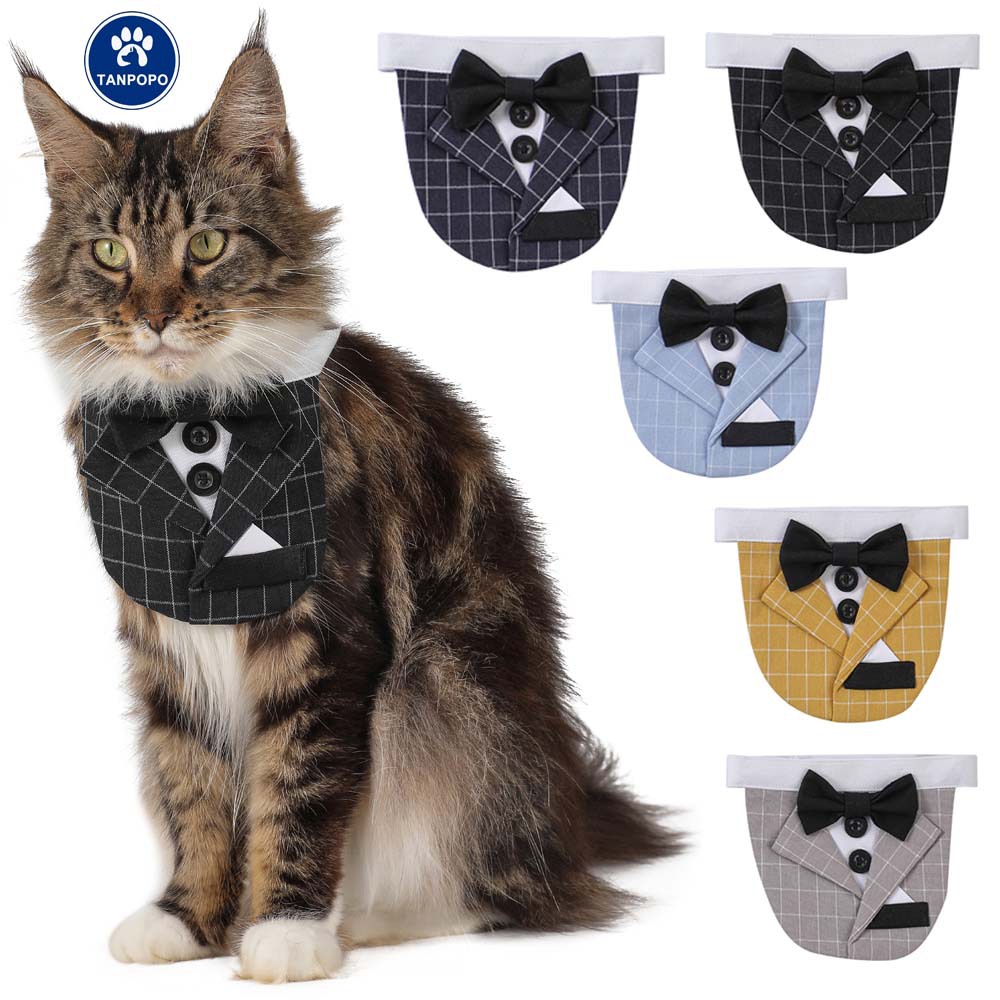 Tanpopo plaid mascota traje bufanda triangular toalla de saliva perro pequeño mediano y grande gato bufanda de perro bufanda triangular