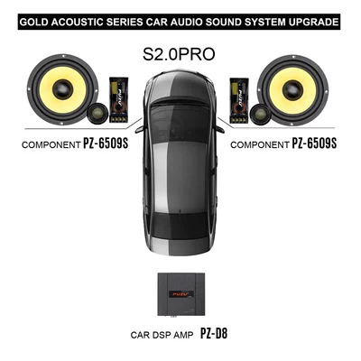 American PUZU Gold Car speaker/subwoofer - s20pro-front-door-set-dsp-d8