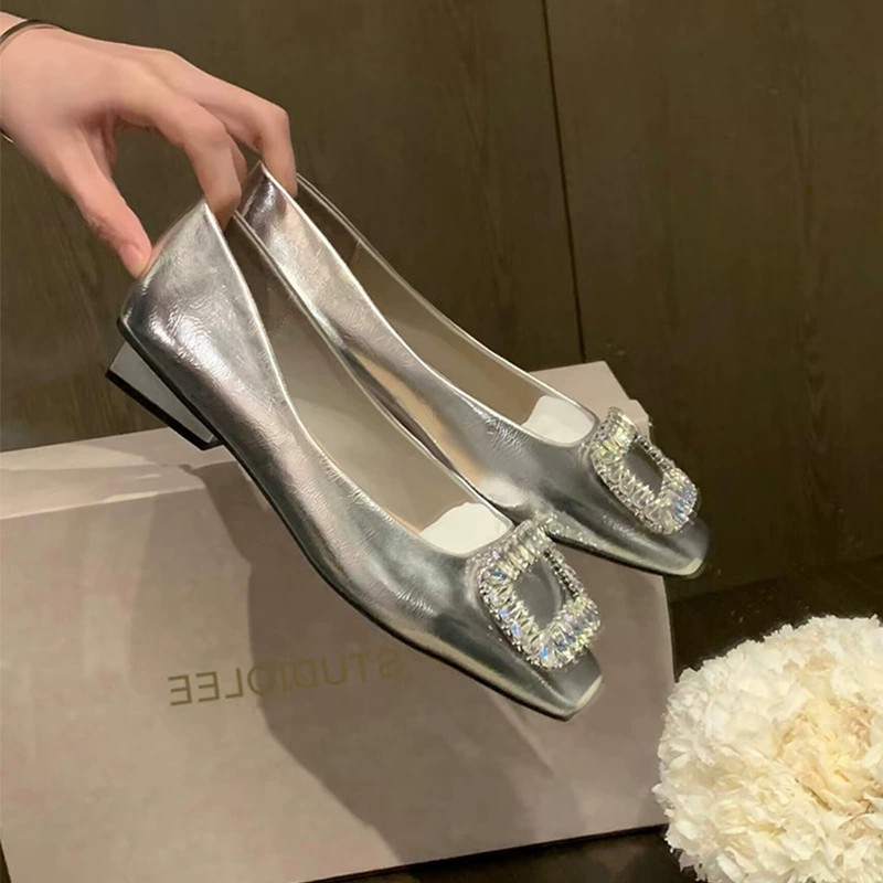 Виноградная мама studiolee ~ Дорогой газ страз с квадратной пряжкой серебряный легкий рот