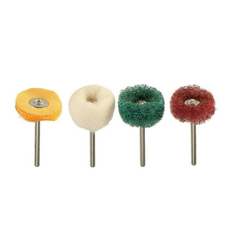 Cross-border wholesale 30-piece set Mini felt wheel mini abrasive cloth Green Red 3*25 Yellow cloth wheel sanding polishing