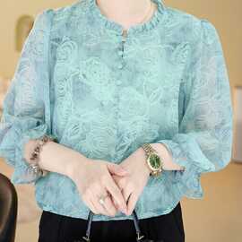 新中式妈妈秋装长袖打底衫中老年春秋季女装气质盘扣T恤洋气上衣